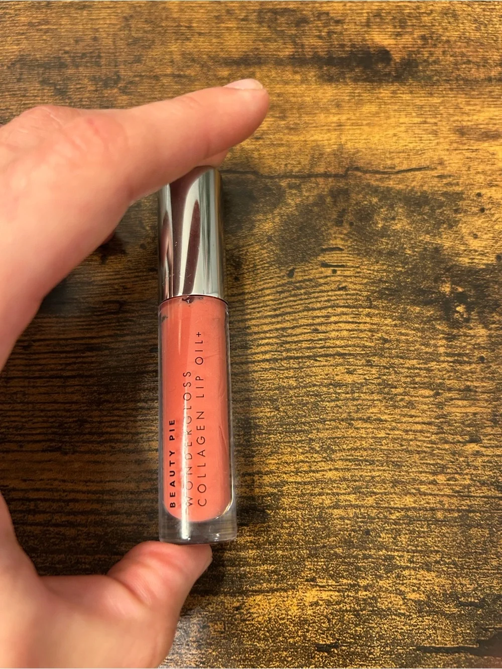 Beauty Pie Wondergloss Collagen Lip Oil+ Pink Coral Hydrating Lip Gloss